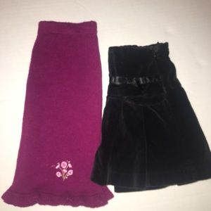 🌺Girls holiday skirt bundle velvet and knit 4t